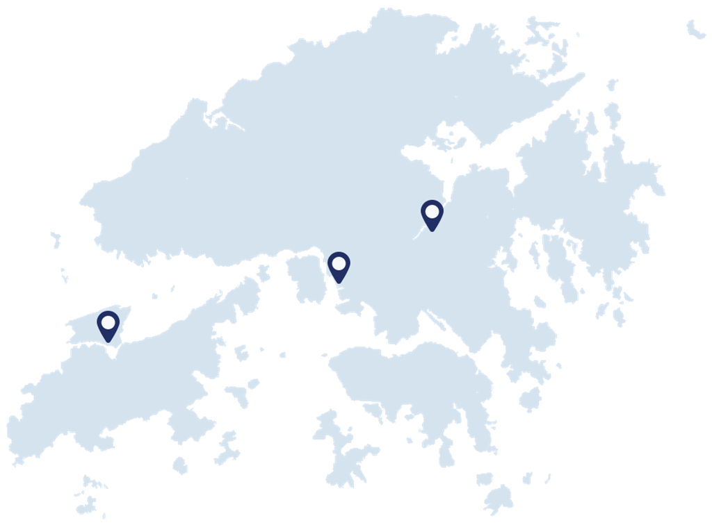 blue map of Hong Kong